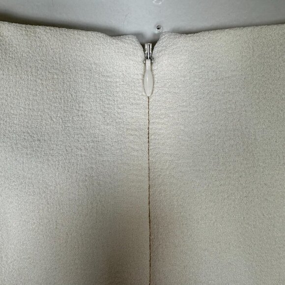 Adrianna Papell Crepe Fit & Flare Dress Cream Black Embroidered Midi Size 14 - Picture 7 of 8